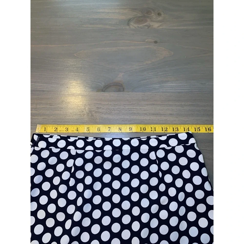 J Crew Navy And White Polka Dot Tiered Ruffle Hem Mini Skirt Women's Size 2 - Picture 10 of 13